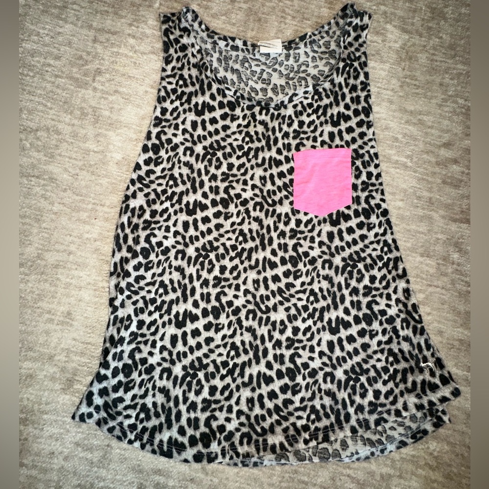 PINK White Cheetah Print Tank 🐆🩷